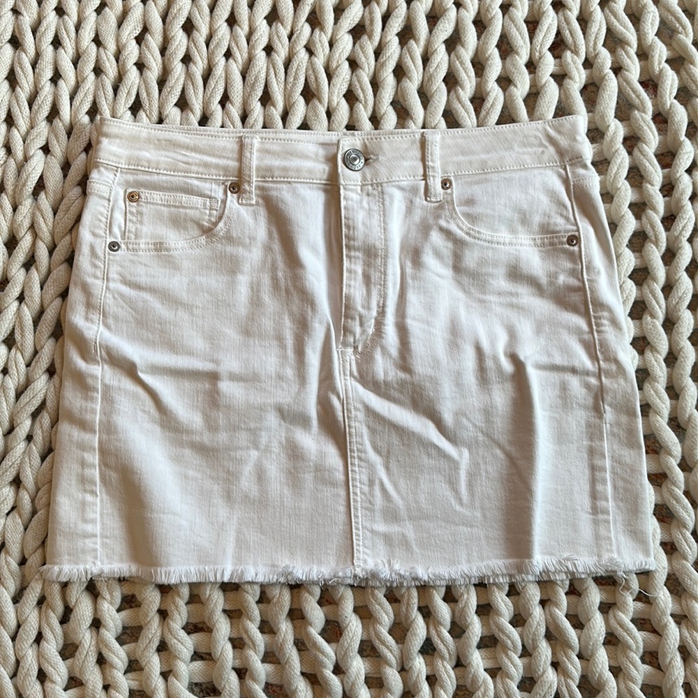 white mini jean shirt | american eagle